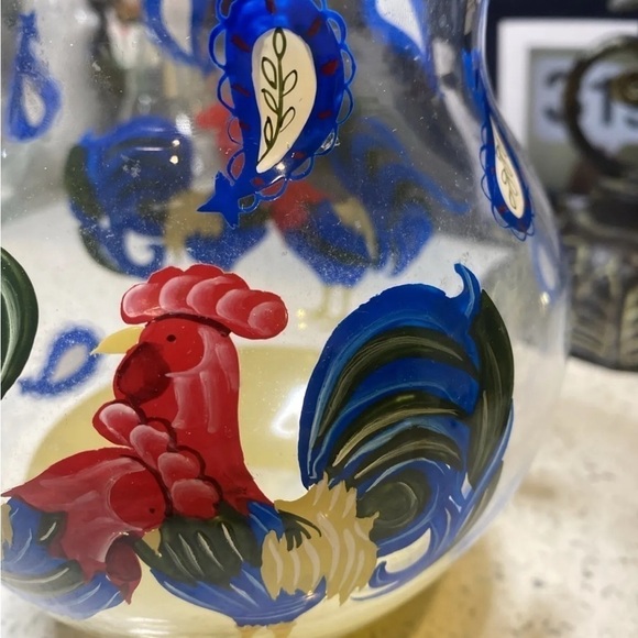 Lenox Morning Sunshine Rooster Hand Painted Glass VASE - Picture 2 of 5